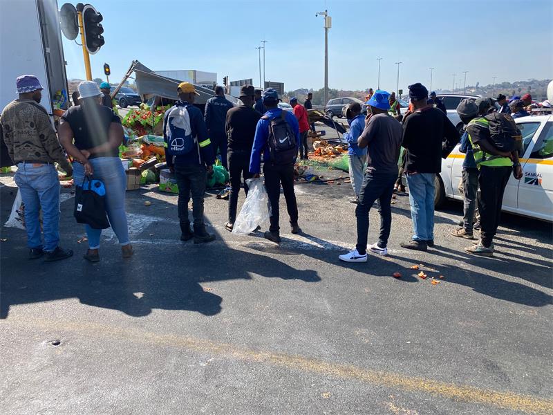 A 58-year-old man who was driving the truck was rushed to Bertha Gxowa Hospital with minor injuries, while the passenger sustained no injuries.