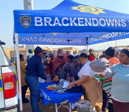 Residents received blankets, clothing, school shoes and other essesntial items as Brackendows SAPS and community stakeholders joined forces to support families in need.