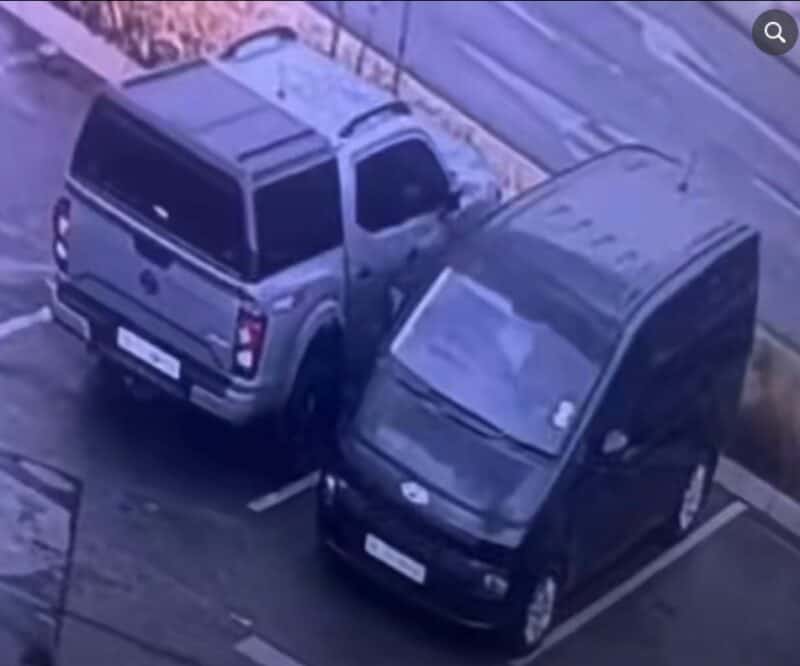 Police have confirmed a vehicle theft case has been opened after CCTV footage circulating on social media showed a suspect driving off in a charcoal Nissan Navara.