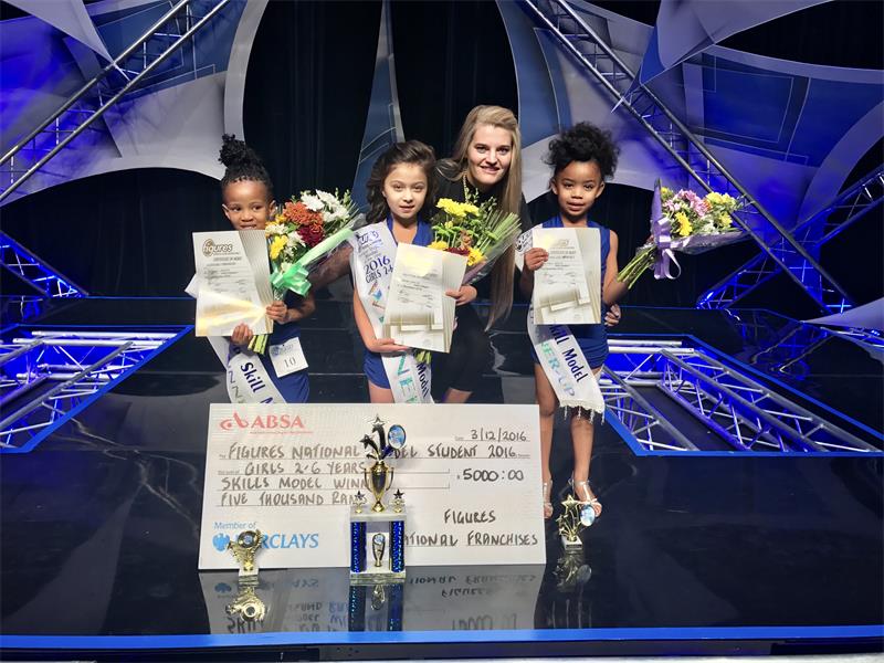 LITTLE BEAUTIES: Skills section, girls two to six years, runner-up Karabo Sibango, winner Peyton Margo, Natacha Thompson and first runner-up Kimora Sirkhet.