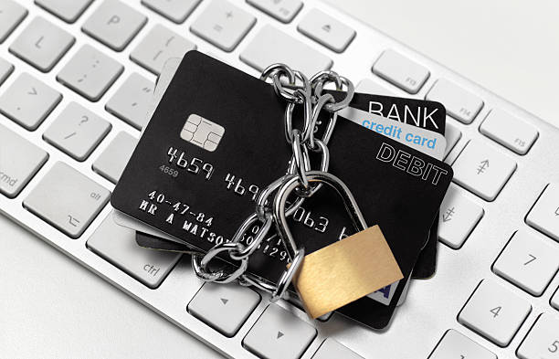 Padlocked credit card of keyboard
