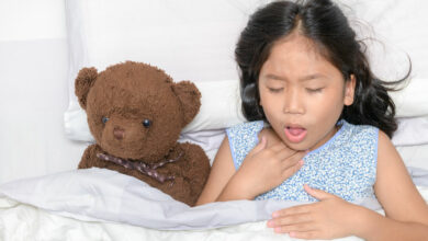 Can allergies cause throat pain in children?