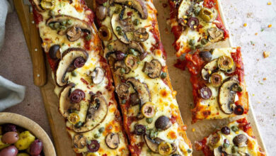 Get creative with mushroom baguette pizzas