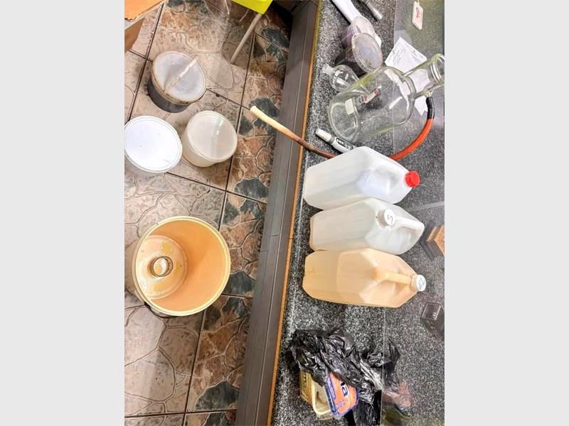 Officers discovered suspected crystal meth concealed in a vehicle and later found chemicals believed to be used in drug manufacturing at a nearby residence as investigations continue.