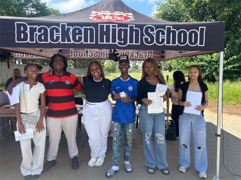 Grade 12 learners showed their excitement as they received their results.