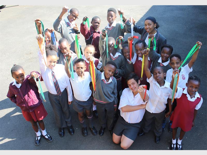 Kids gear up for a fun sports competition.