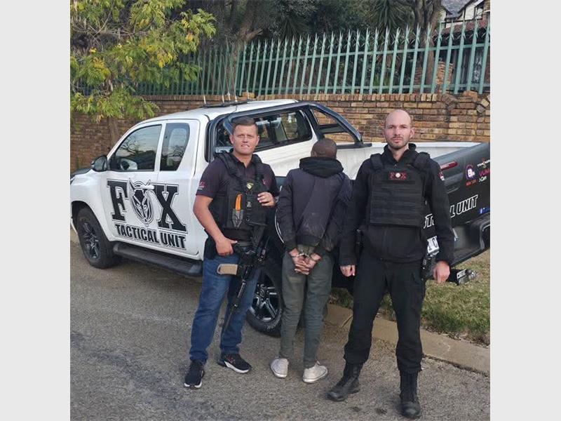 Security personnel apprehend fleeing suspect following community tip-off.