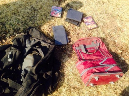 Belongings found at the substation.