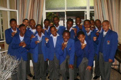 Grade 9D boys who gave money towards the project. 