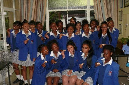 Grade 9D girls who were involved with the rhino project. 