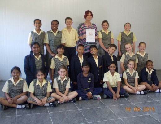 Mrs Nadine Burney with her grade 4 class.