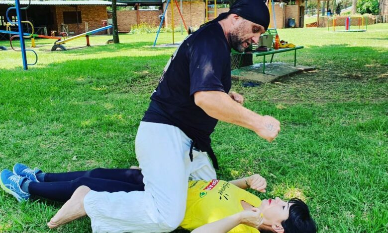 Gary and Leilani during her first class