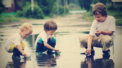 DIY origami paper boat for children