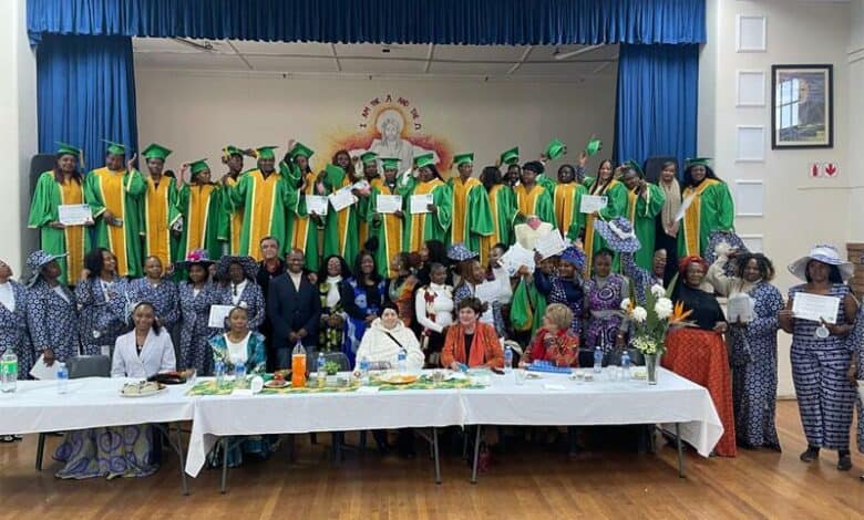 Sixty women celebrated completing sewing and computer literacy courses with a fashion show, dance performances, and heartfelt testimonies of how education transformed their lives.