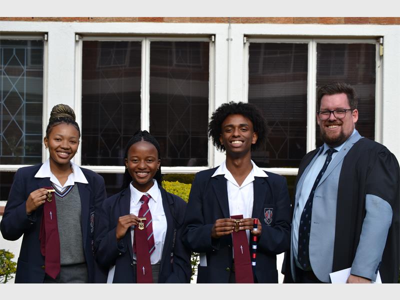 The new team of young leaders will carry forward the school’s values of faith, unity, and service, led by head of school Tshepang-Tumelo Boroko.