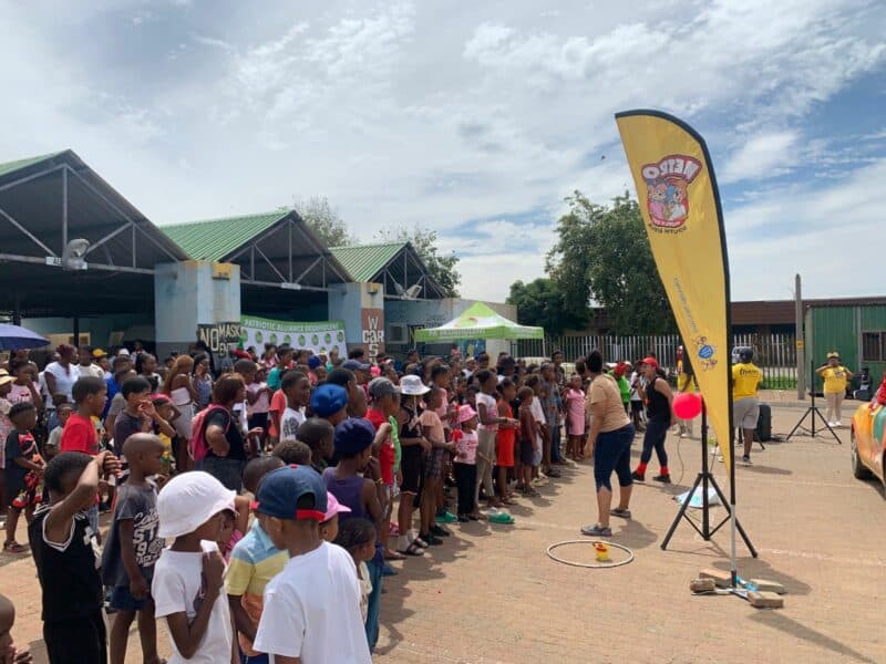 About 700 children from Eden Park and surrounding areas gathered at the Eden Park taxi rank for a Christmas celebration hosted by Patriotic Alliance, spearheaded by Alderman Dino Peterson.
