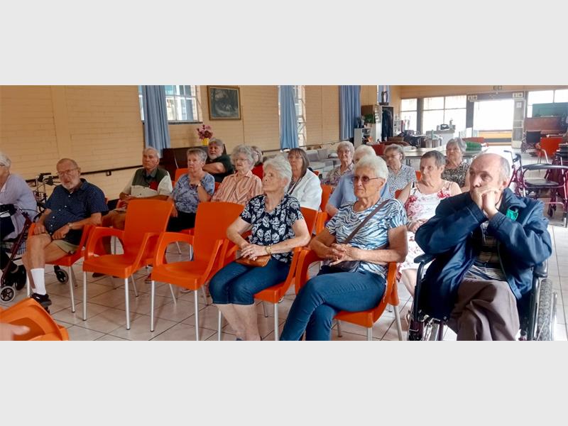 Donations of clothing were made to the elderly while they enjoyed a day of fellowship.