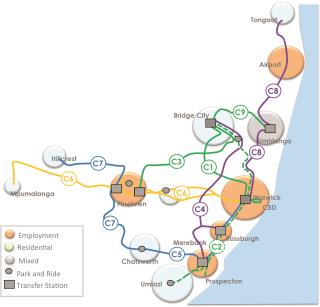 The new transport network unveiled by eThekwini Municipality on Friday, 1 November.