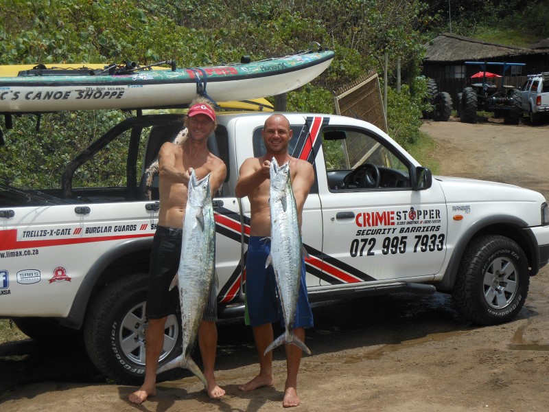 Winkle Fishing Ski Club members, Donny Bowen and Piet Cordier with a couta each 11kg and 9kg respectively. 