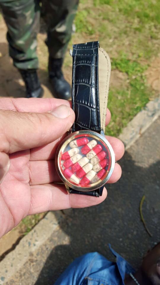 Whoonga tablets were found stashed in the dealer's modified wristwatch.