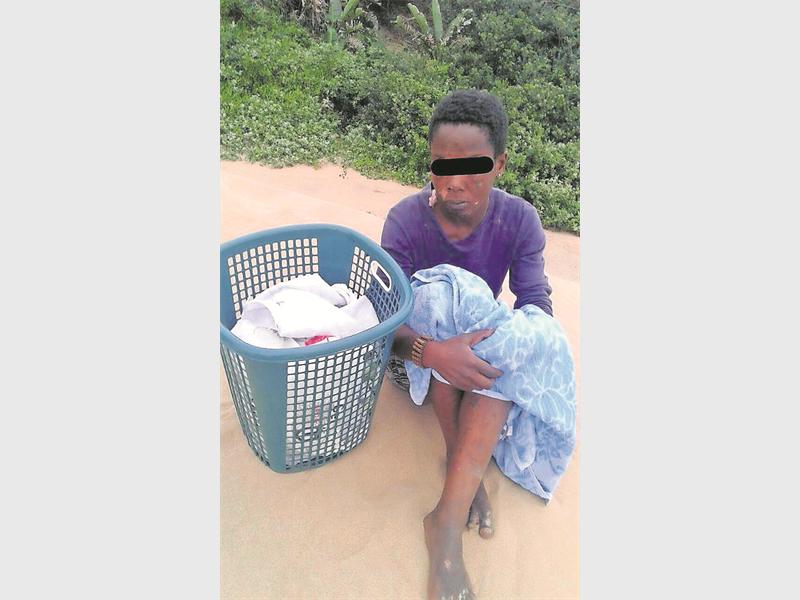The woman who was caught after breaking into Ovolli flats with some of the stolen property.