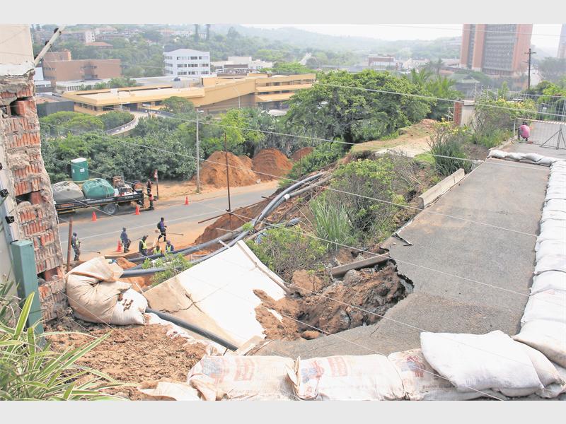 The washaway continues to encroach on the complex's property at an estimated rate of a metre a week.