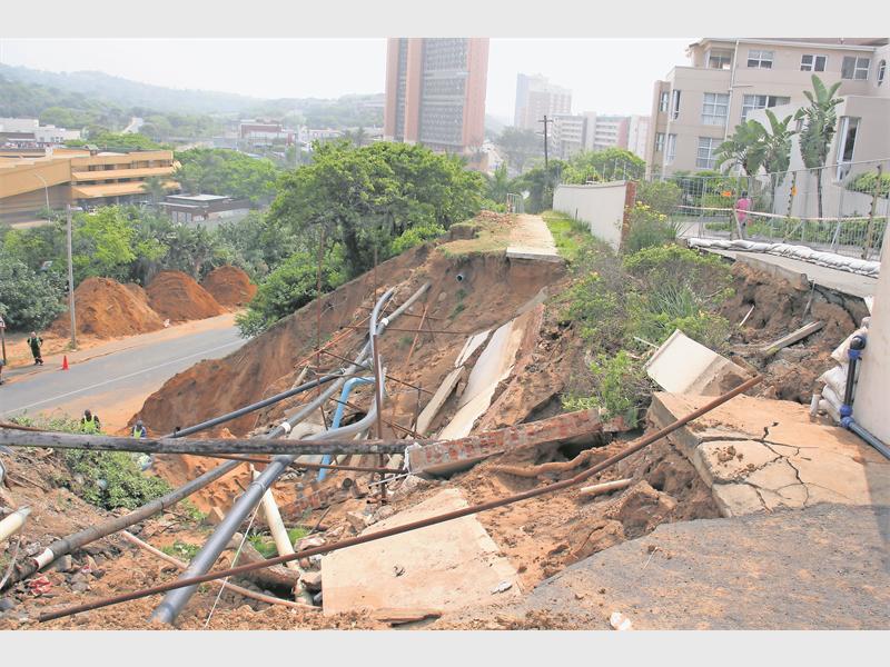 Another section of wall collapsed with a further washaway of Mayville Terrace.
