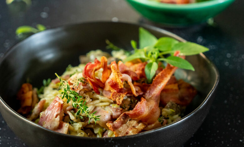 9 FEBRUARY - WFD - Alfredo pasta rice with streaky bacon