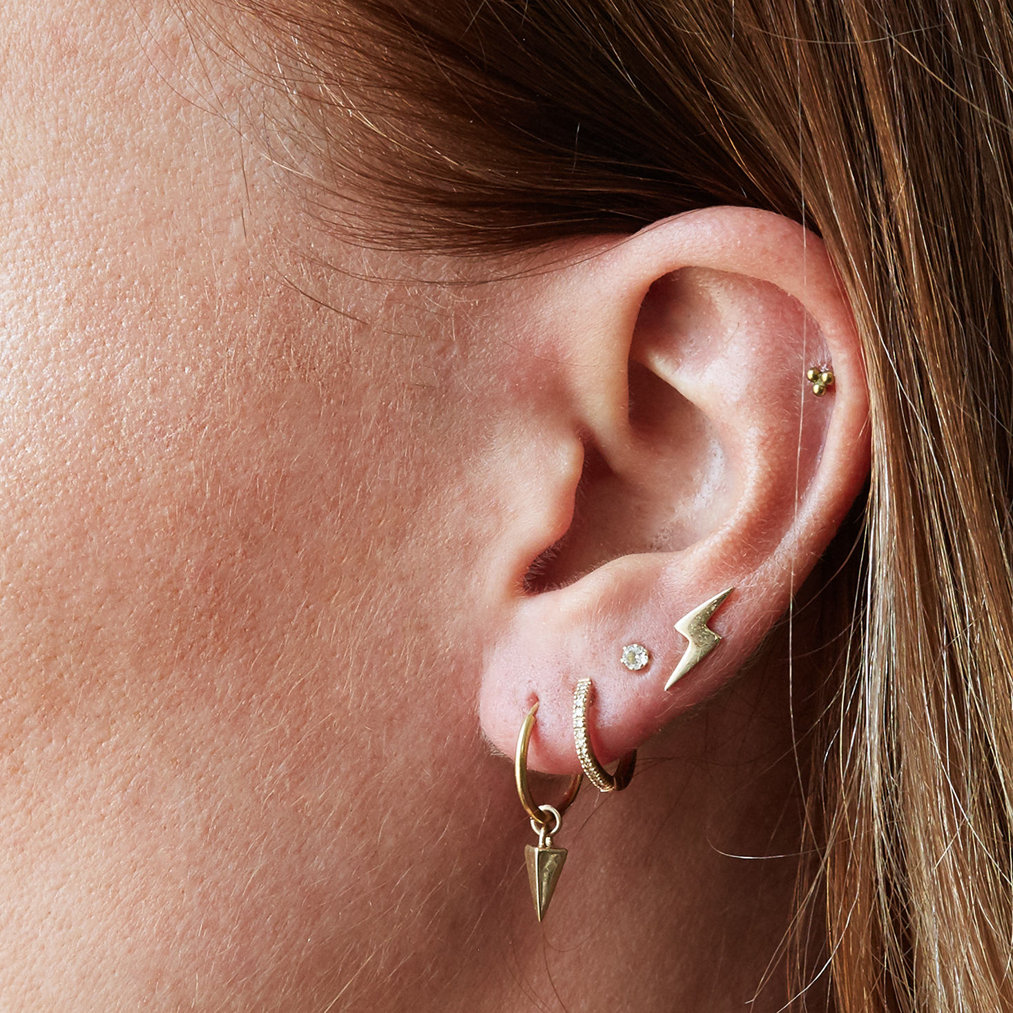 Stacked ear piercing