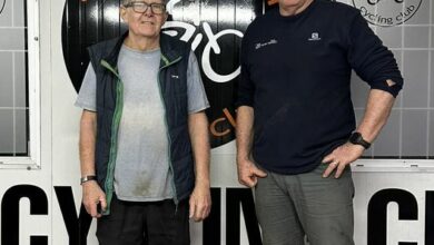 Gaving Grix and Amanzimtoti Cycle Club's chairperson, Barry Walker.