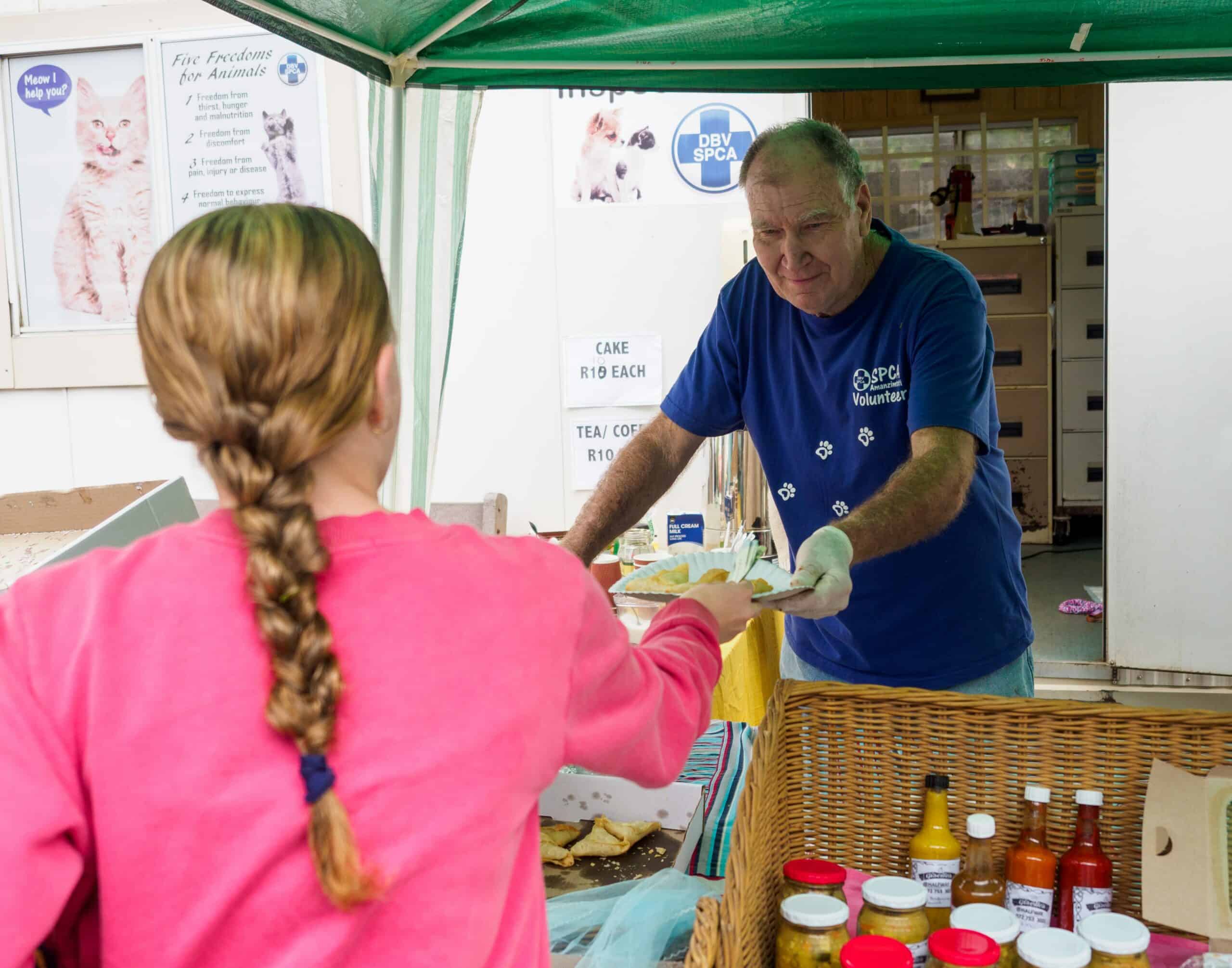 A man sells confectionaries.