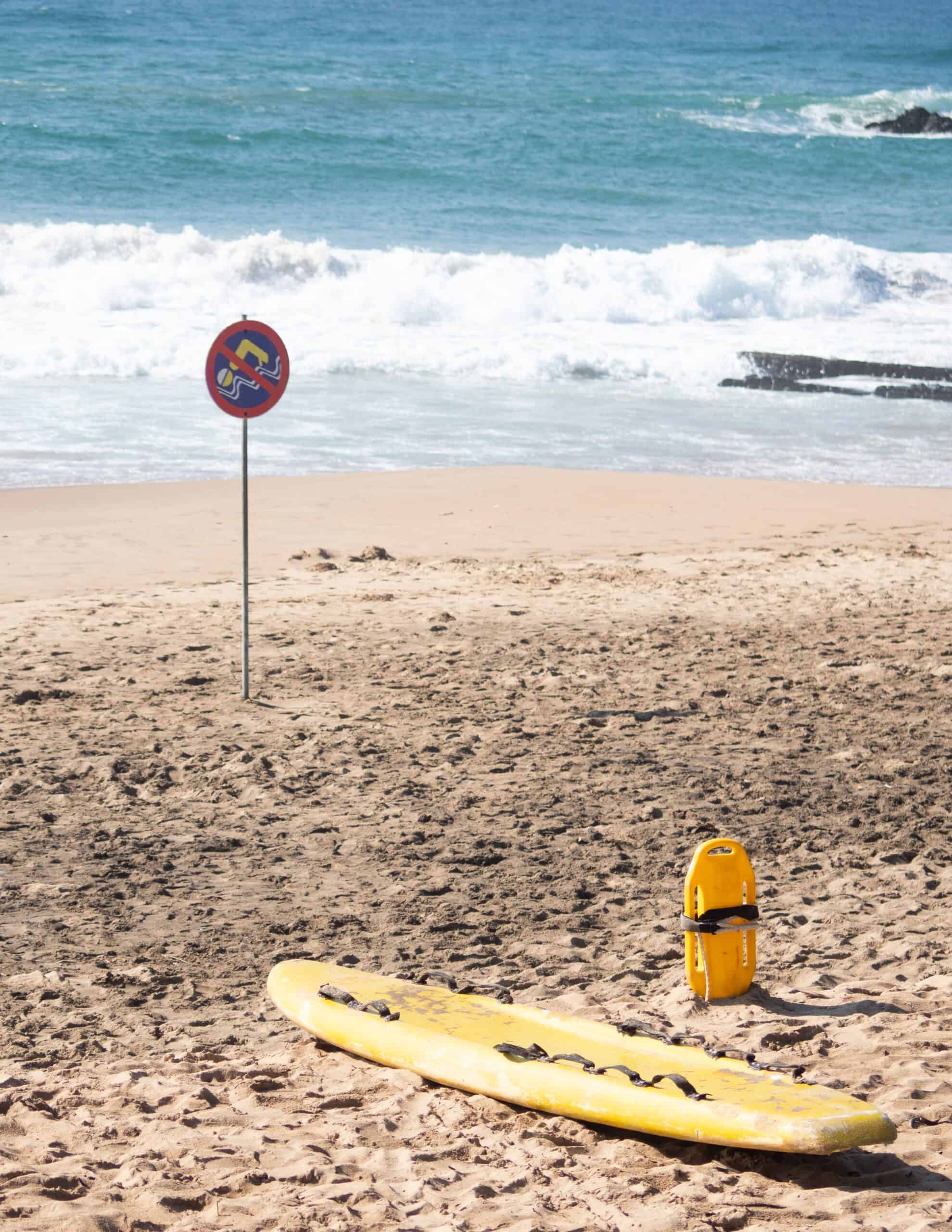 A photograph of a beach