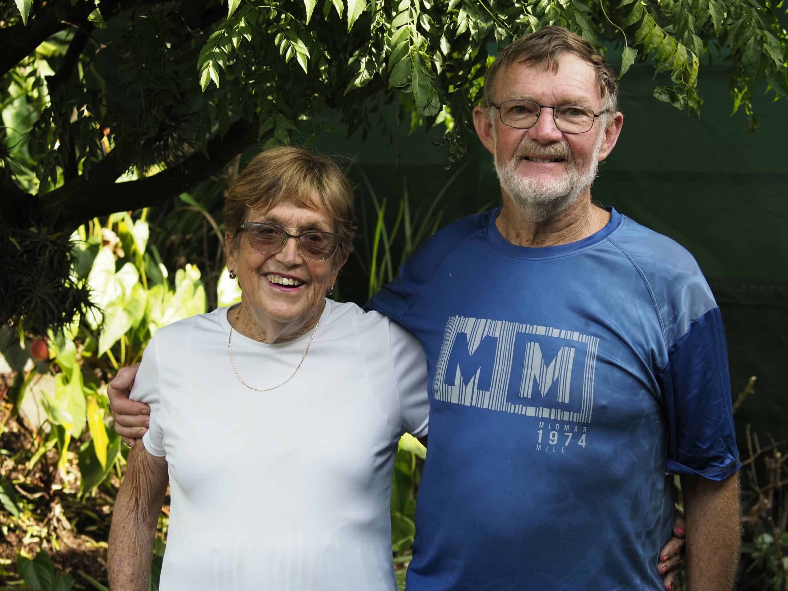 A happy elderly couple.