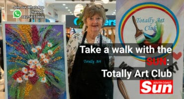 A woman with her art.