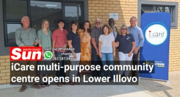 A group photograph at the official opening of a community centre