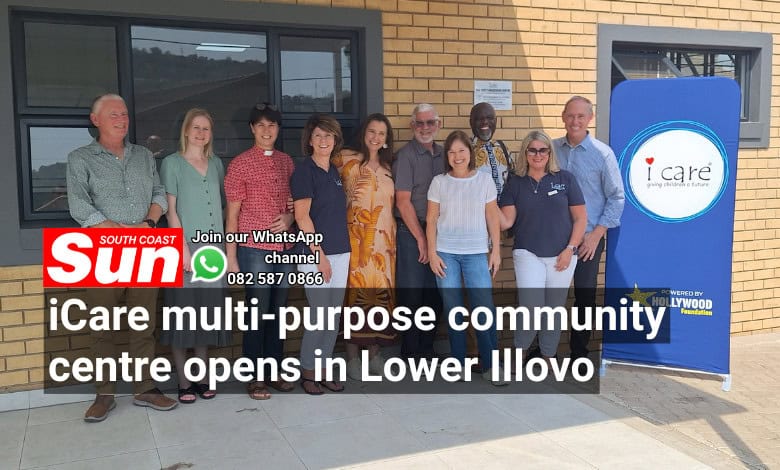 A group photograph at the official opening of a community centre