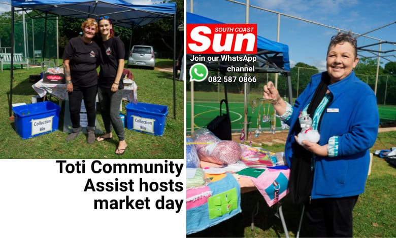 Two woman in the photograph on the left, a woman on the right showing her small business.