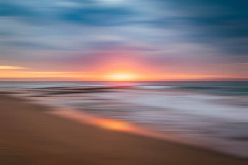 A creative sunrise photograph at the beach. 