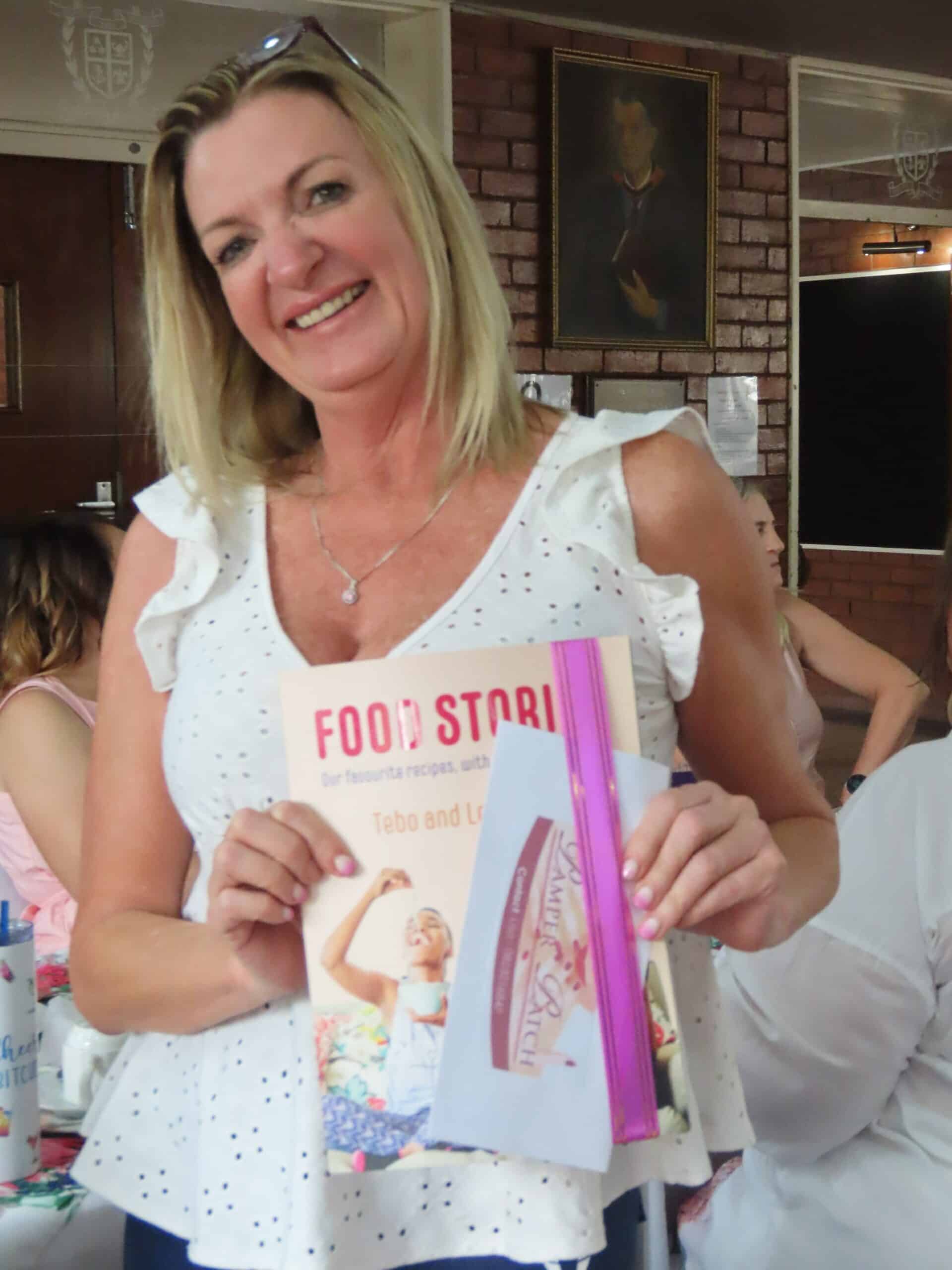 A woman holding a book