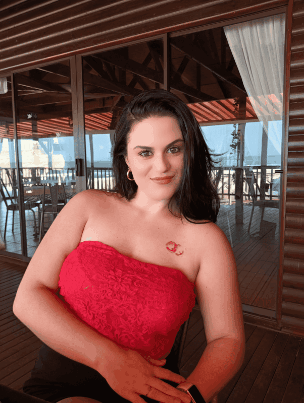 A woman posing