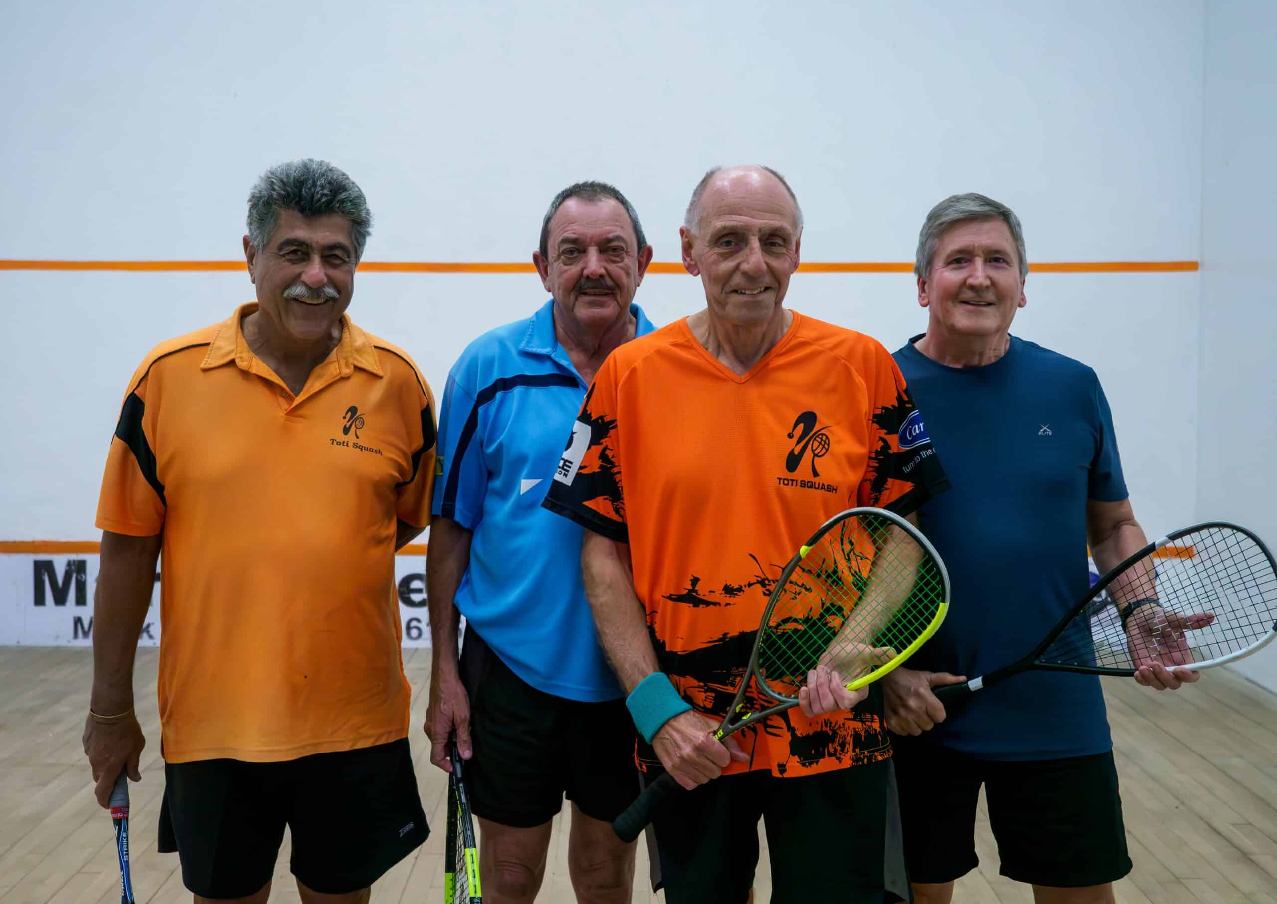 A group photograph of squash players.