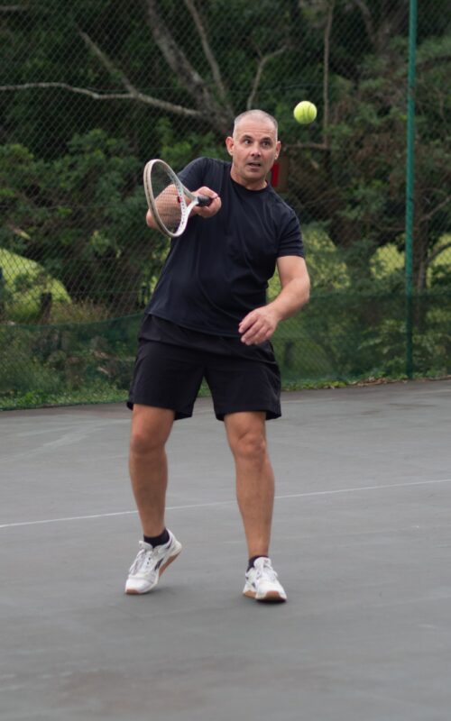 A man playing tennis