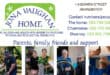 On top is information about a non-profit organisation, on the bottom is four photographs of people doing various home restoration and maintenance.