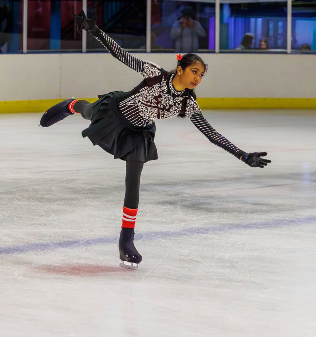 A girl ice skating