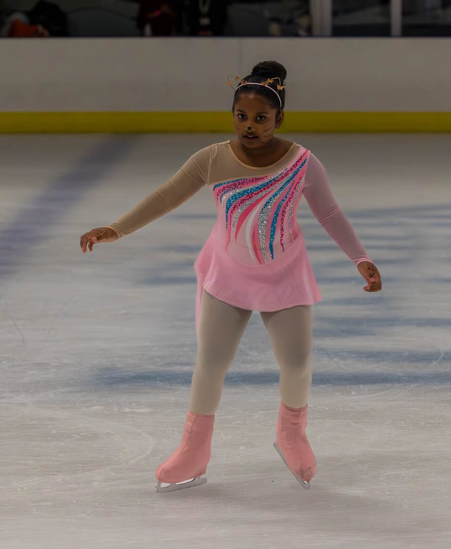 A girl ice skating