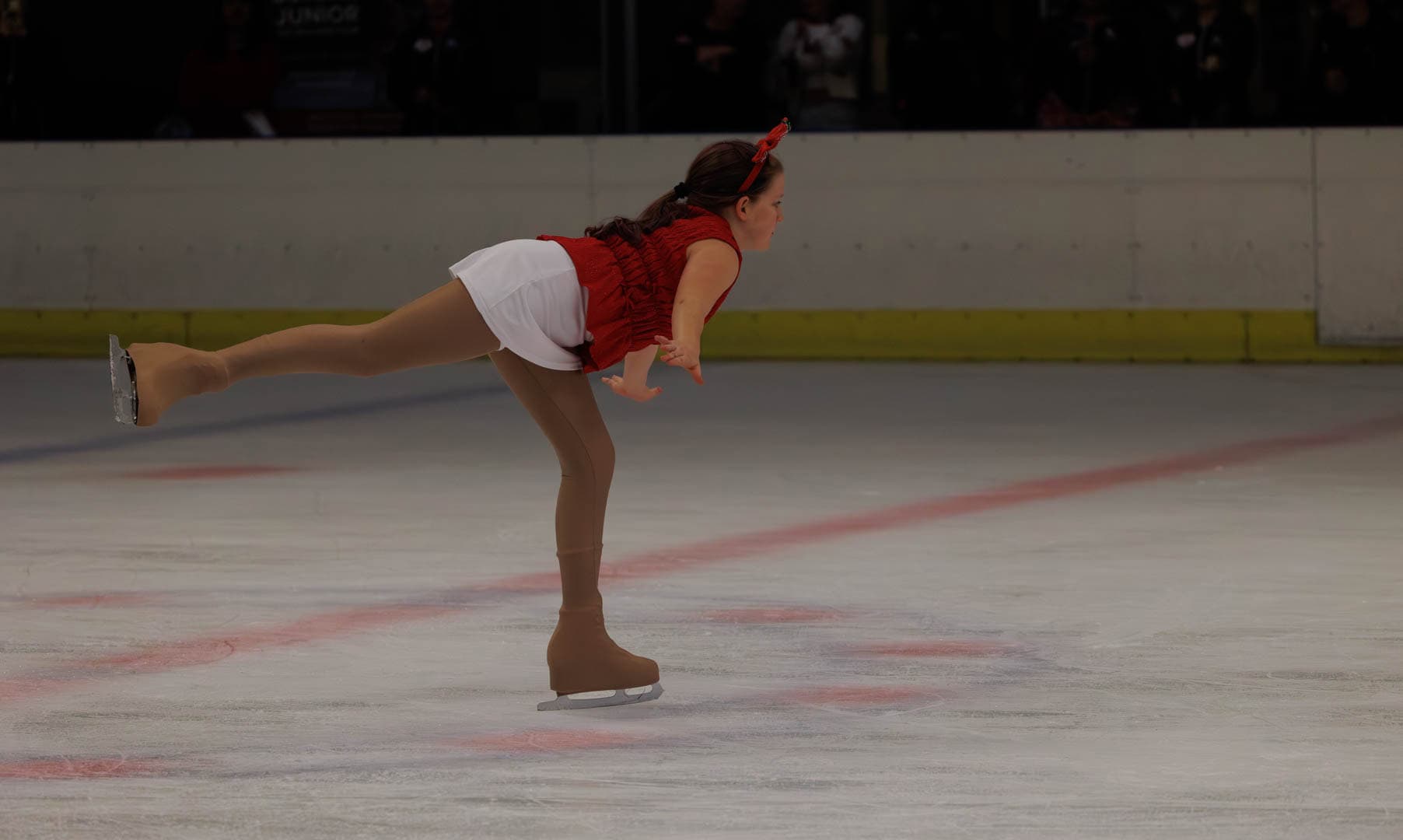 A girl ice skating