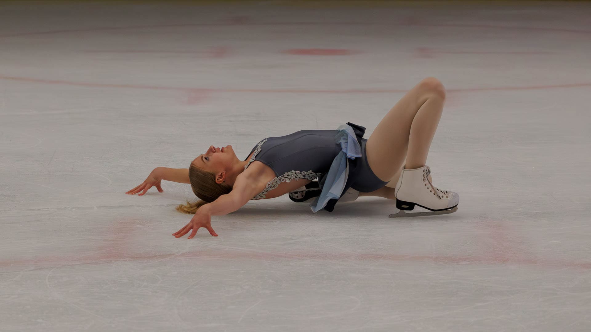A girl ice skating