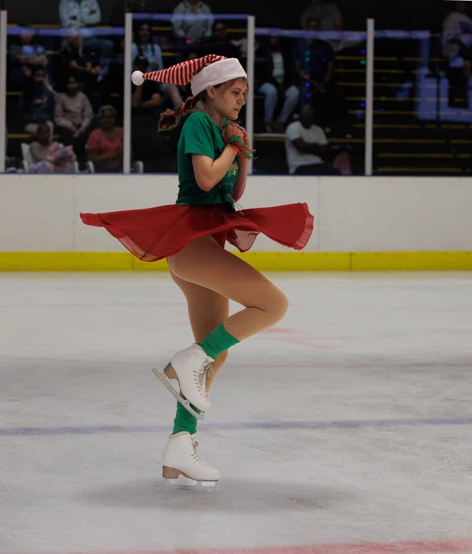 A girl ice skating