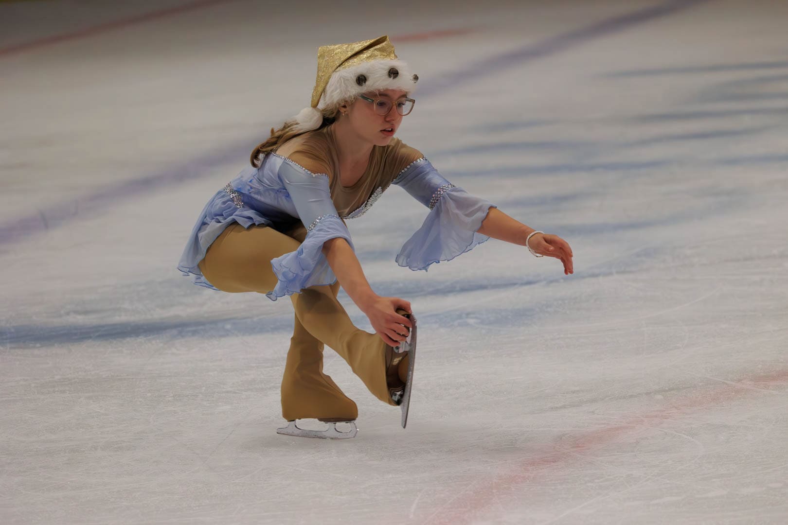 A girl ice skating