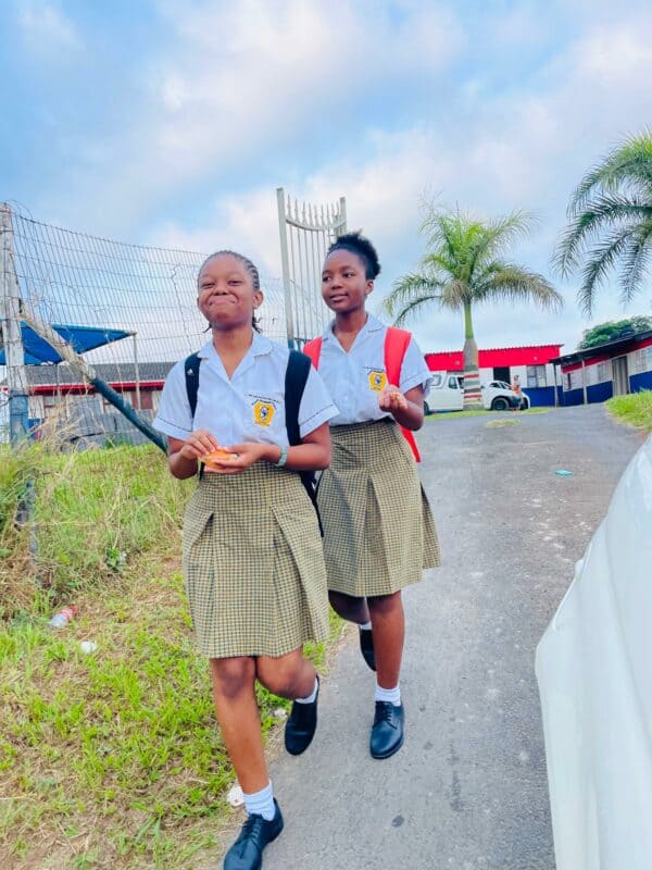 two sisters walking